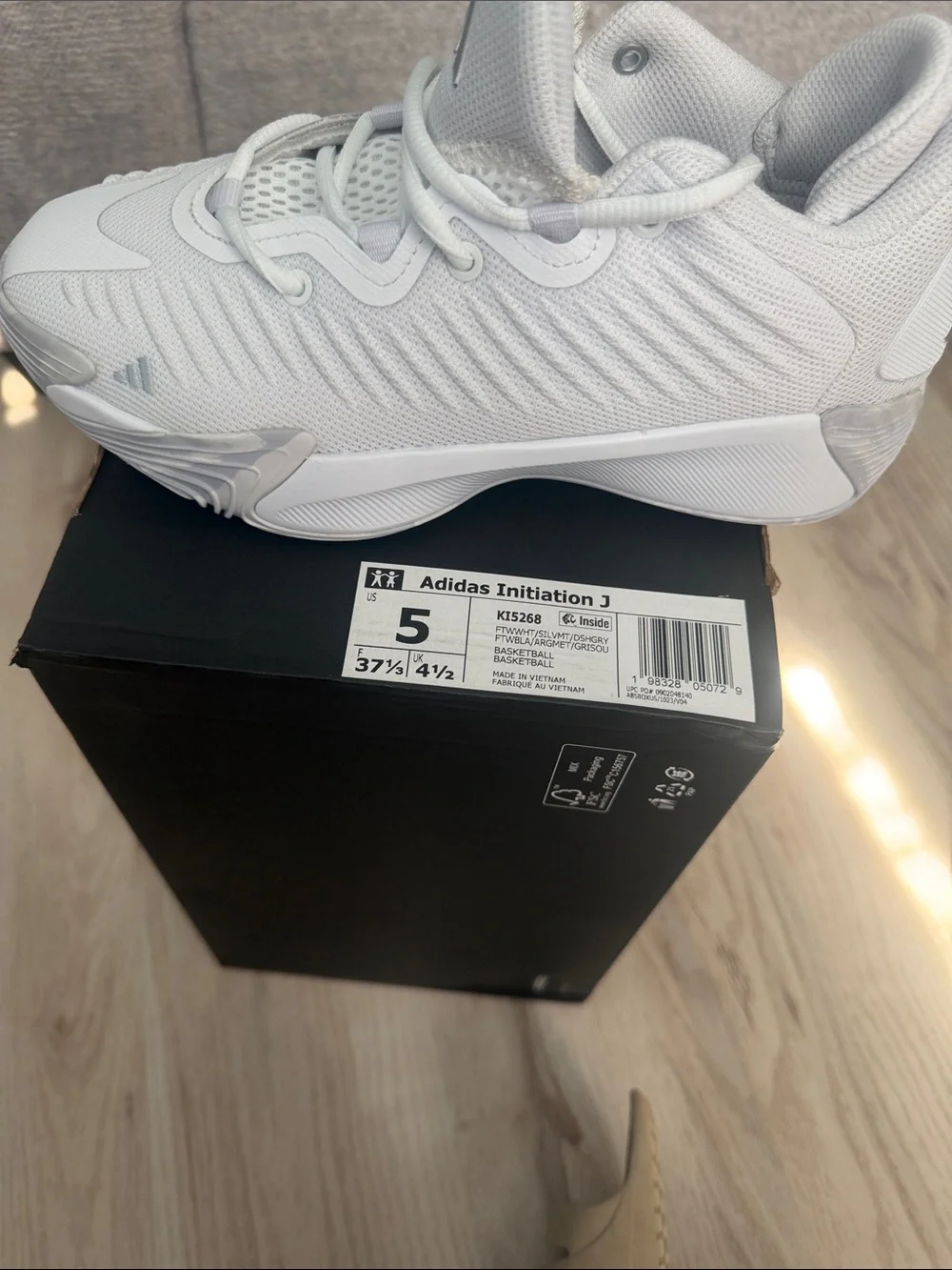 adidas Kids White Basketball Sneakers